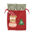 thumbnail image 2 of JeashCHAT Christmas Gift Bag Present Drawstring Bag Xmas 3D Design Fabric Gift Bag Candy Bag Party Favors Bag Christmas Gift Wrap Bag Christmas Stocking (Snowman), 2 of 2