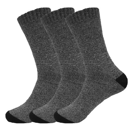 Men's Value Pack 6 Pairs Herringbone Warm Winter Crew Boot  Socks