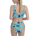 thumbnail image 5 of High Waisted Bikini Sets For Women, Abstract Cute Cartoon Cat Face Swimsuits Tummy Control, Two Pieces Bathing Suit, 5 of 8