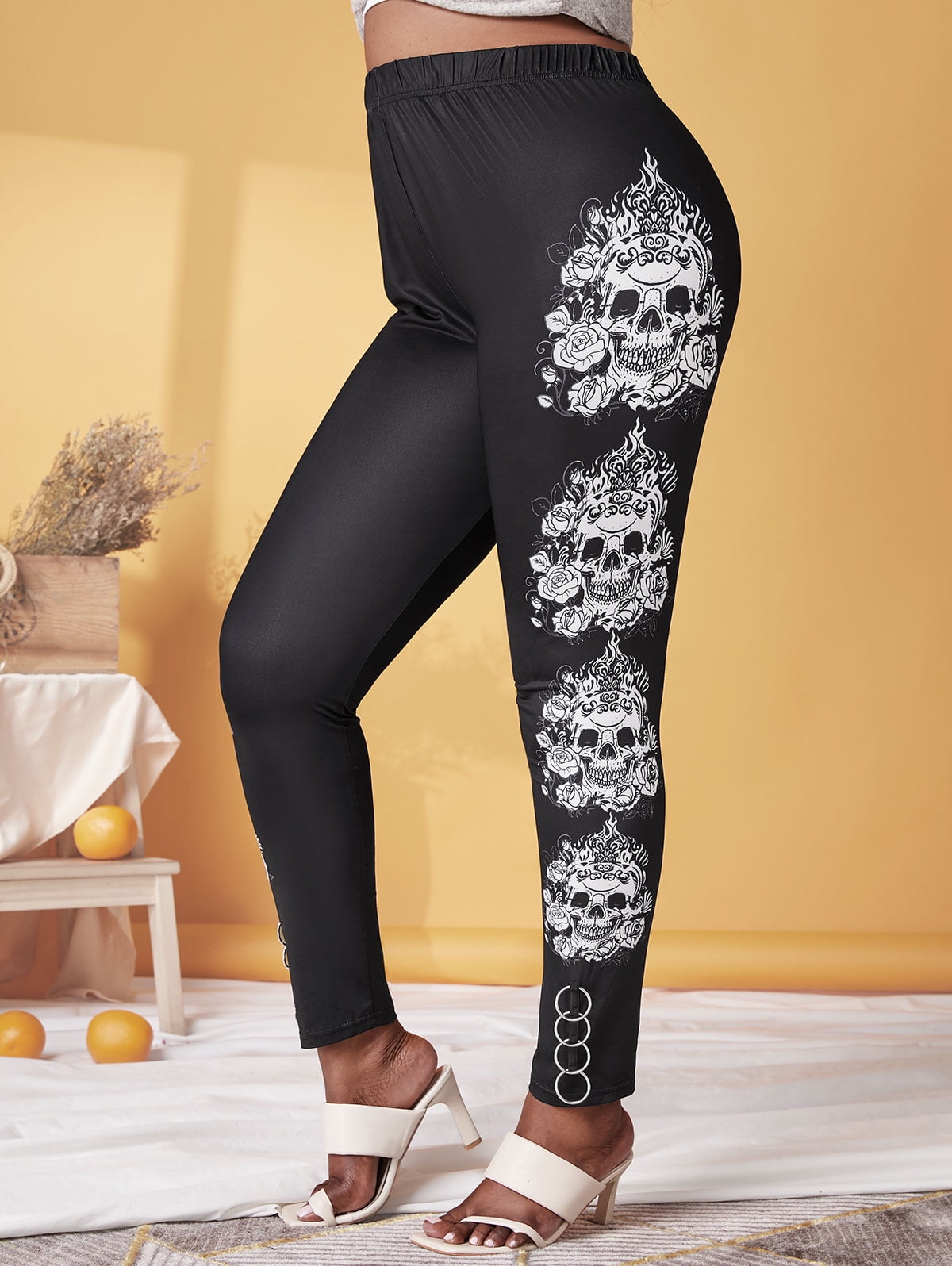 Plus size skull tights sale