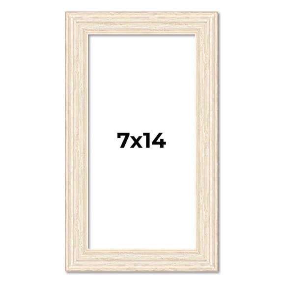 7x14 Frame White Barnwood Picture Frame - Modern Photo Frame Includes UV Acrylic Shatter Guard