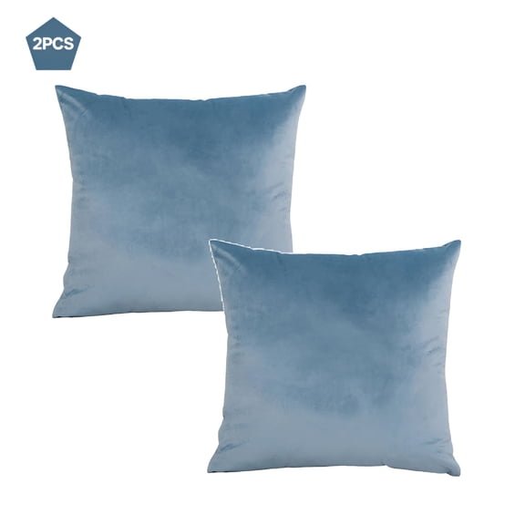 AUQ 2026 New Velvet Pillow Covers 2Pcs Decorative Velvet Throw Pillow Covers Soft Square Pillowcase Cushion Cover for Couch Sofa Home Decoration 24X24 Blue