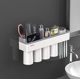 thumbnail image 1 of Estantes de baño, estante de montaje en pared, caja de almacenamiento de 4 tazas, soporte de pared, punzón gratuito con estante de succión magnética JM, 1 of 5