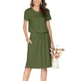 thumbnail image 1 of Vestido casual Simier Fariry Summer para mujer, color verde militar, 1 of 6