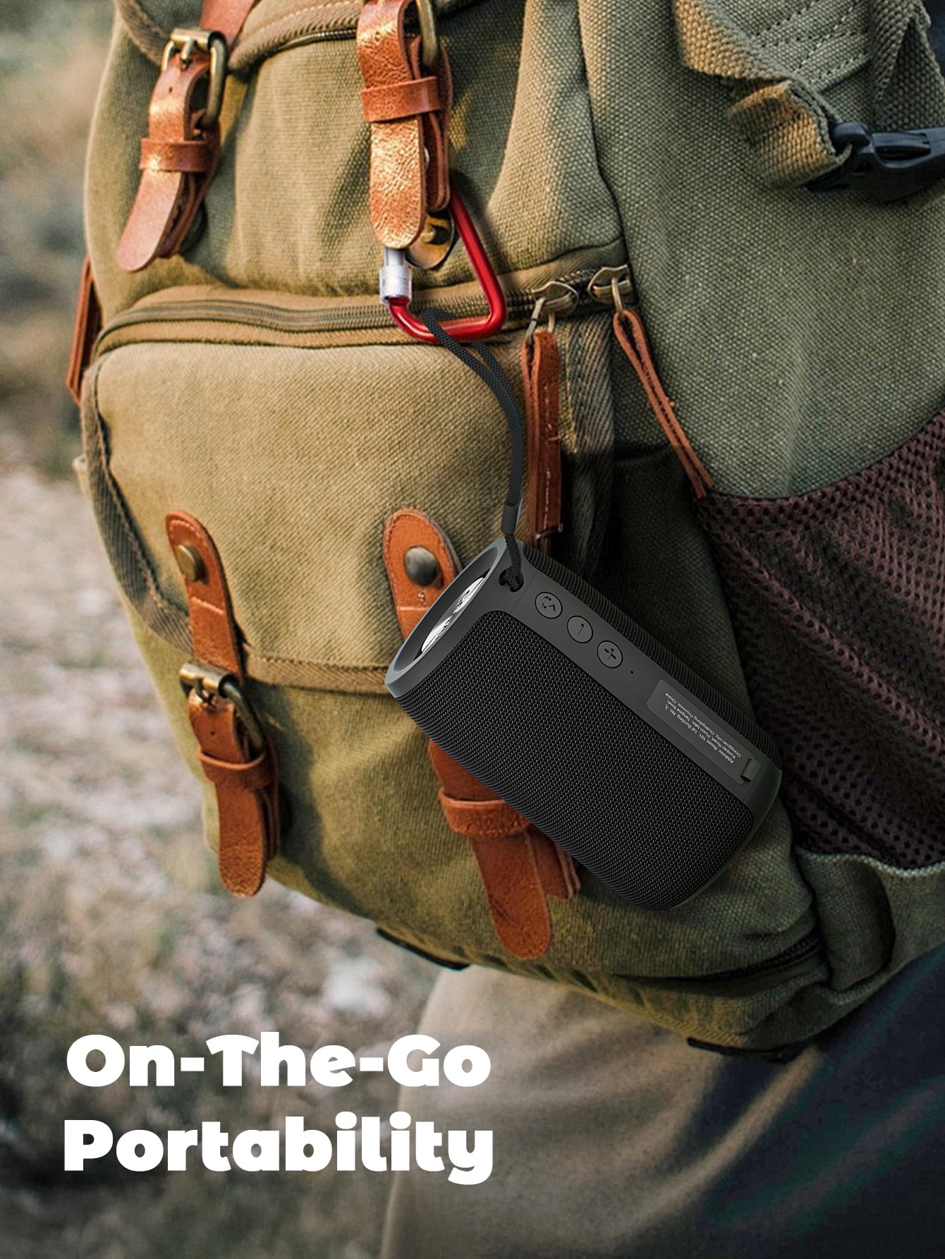 GENAI B26 Portable Bluetooth Speaker — Waterproof IPX6, Deep Bass Stereo, 24H Playtime, TWS Pairing, Compact Travel & Outdoor Wireless Speaker