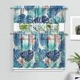 thumbnail image 2 of Kitchen Curtains Set of 3, 27.5x36in Polyester Fabric, Featuring Hawaiian Botanical Leaf and Bloom Patterns, Adds Vibrant Tropical Style to Kitchen or Bathroom, 2 of 4