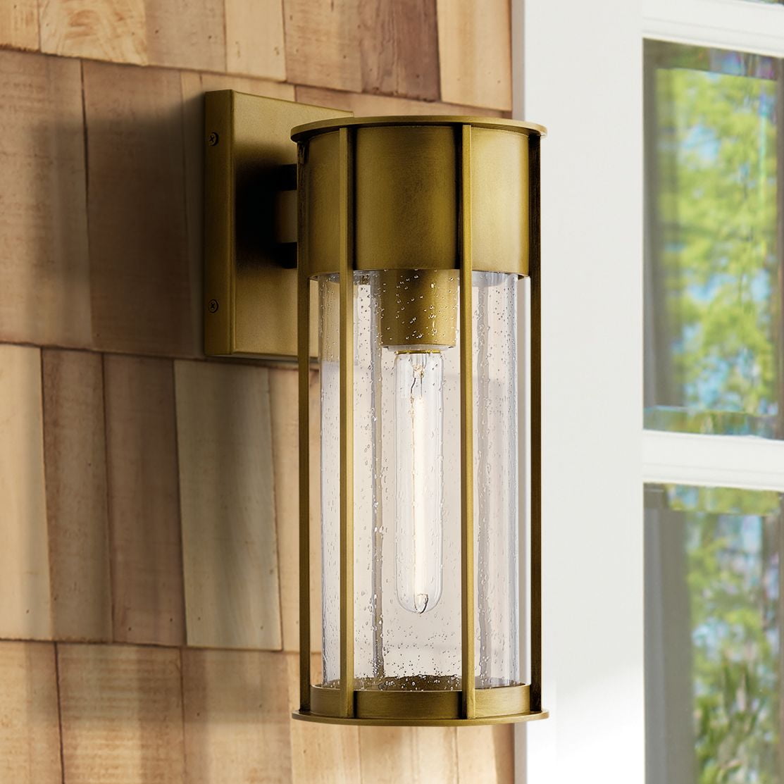 Kichler Camillo 14 3/4 H Natural Brass Outdoor Wall Light