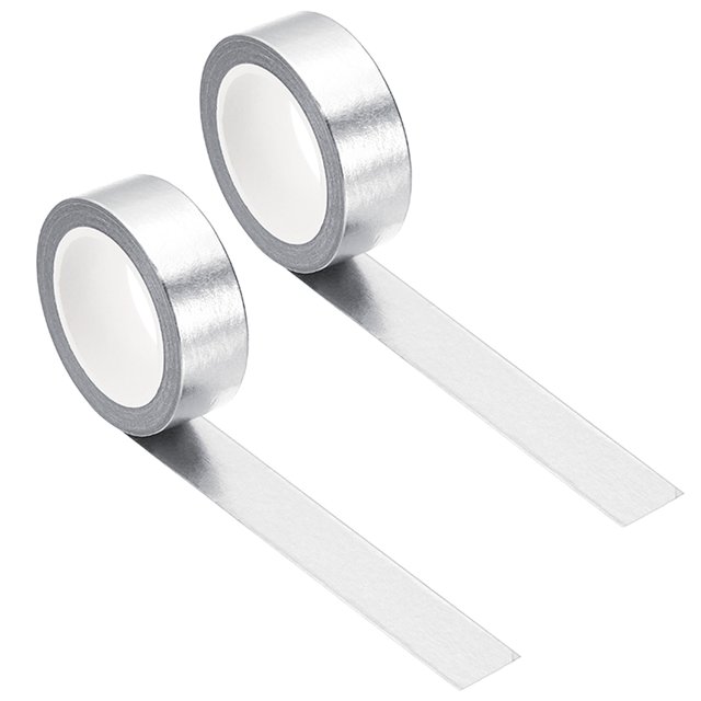 Uxcell 15mm x 10m Metallic Washi Tape, 2 Roll Masking Foil Sticker Self Adhesive Silver Tone