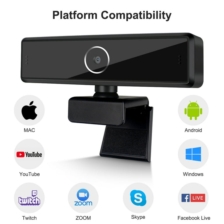 Full HD Computer Camera 1080P Webcam USB Web Cam Built-in Microphone for PC  Mac Laptop Desktop  Skype