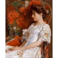 thumbnail image 2 of Hassam, Childe 12x14 Black Ornate Wood Framed with Double Matting Museum Art Print Titled - The Victorian Chair, 2 of 4
