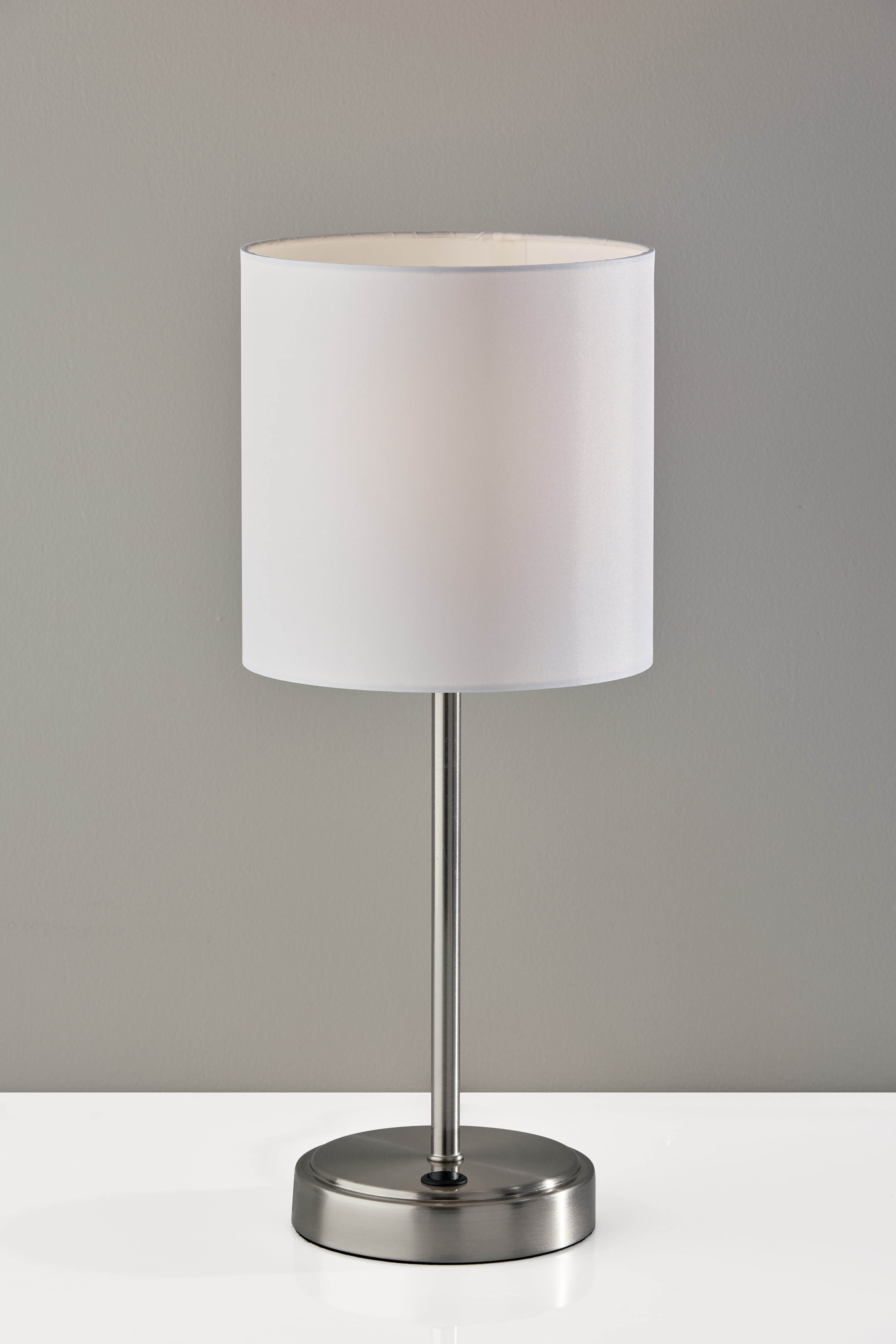 Mainstays 19-Inch Silver Metal Stick Lamp with USB and USBC Ports