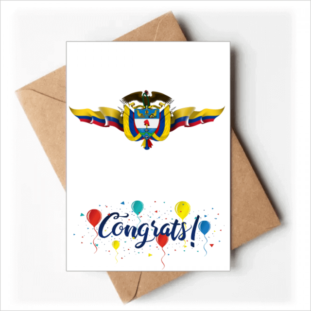 America Colombia Flag National Emblem Wedding Cards Congratulations Greeting Envelopes