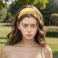 thumbnail image 2 of Unique Bargains 1 Pc Headband Stripes Wide Fabric Hairband for Women Yellow, 2 of 5