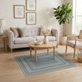 thumbnail image 3 of ODIKA 4'x6' Washable Area Rug Stain Resistant, Low Pile, Easy Care That Bordered Geometric Neutral Farmhouse Striping Couch Solid Flowing for Dorm Room, Small Living, 3 of 7