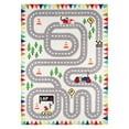 thumbnail image 2 of Momeni Racetrack Polyester Hand Tufted Light Blue Area Rug 5' X 5' Round, 2 of 9