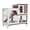 39.3''L Brown, variant on Aivituvin Rabbit Cage Indoor Outdoor Bunny Hutch on Wheels, 2 Story Wood Guinea Pig Cages with 2 Deeper Pull Out Trays