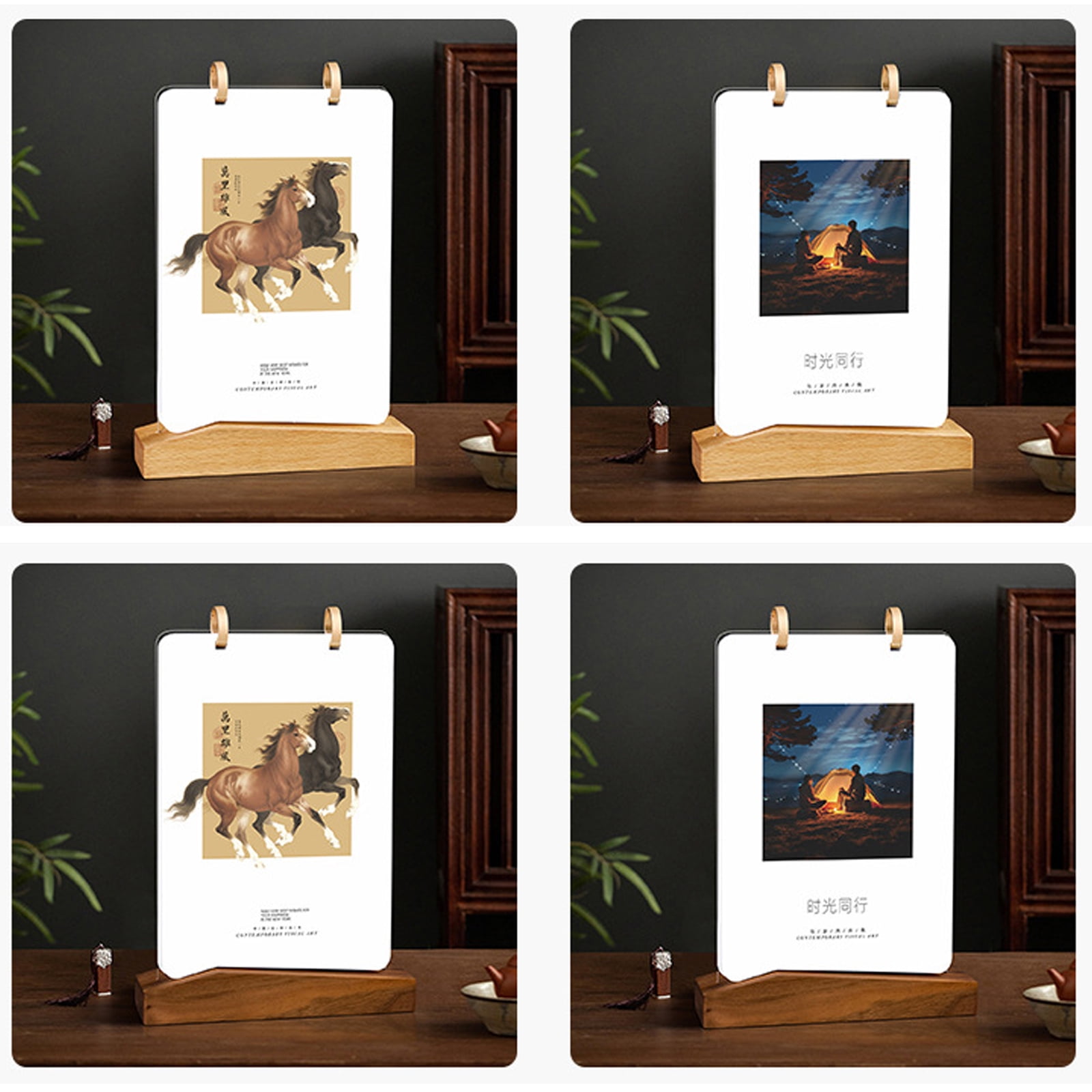 2026 Desktop Monthly Flipping Calendar 2026 Year of Horse Calendar With Acrylic And Wooden Frame for Home Decoration