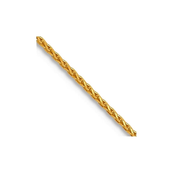 10k Solid Yellow Gold .65mm Sparkle-Cut Wheat Chain Necklace 22 Inch Chain Necklace for Women and Men