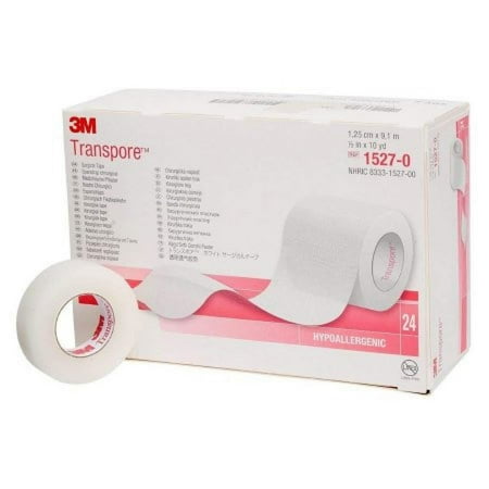 3M Transpore Surgical Tape, Water Resistant, .5 Inch x 10 Yards, Transparent, 240 Count