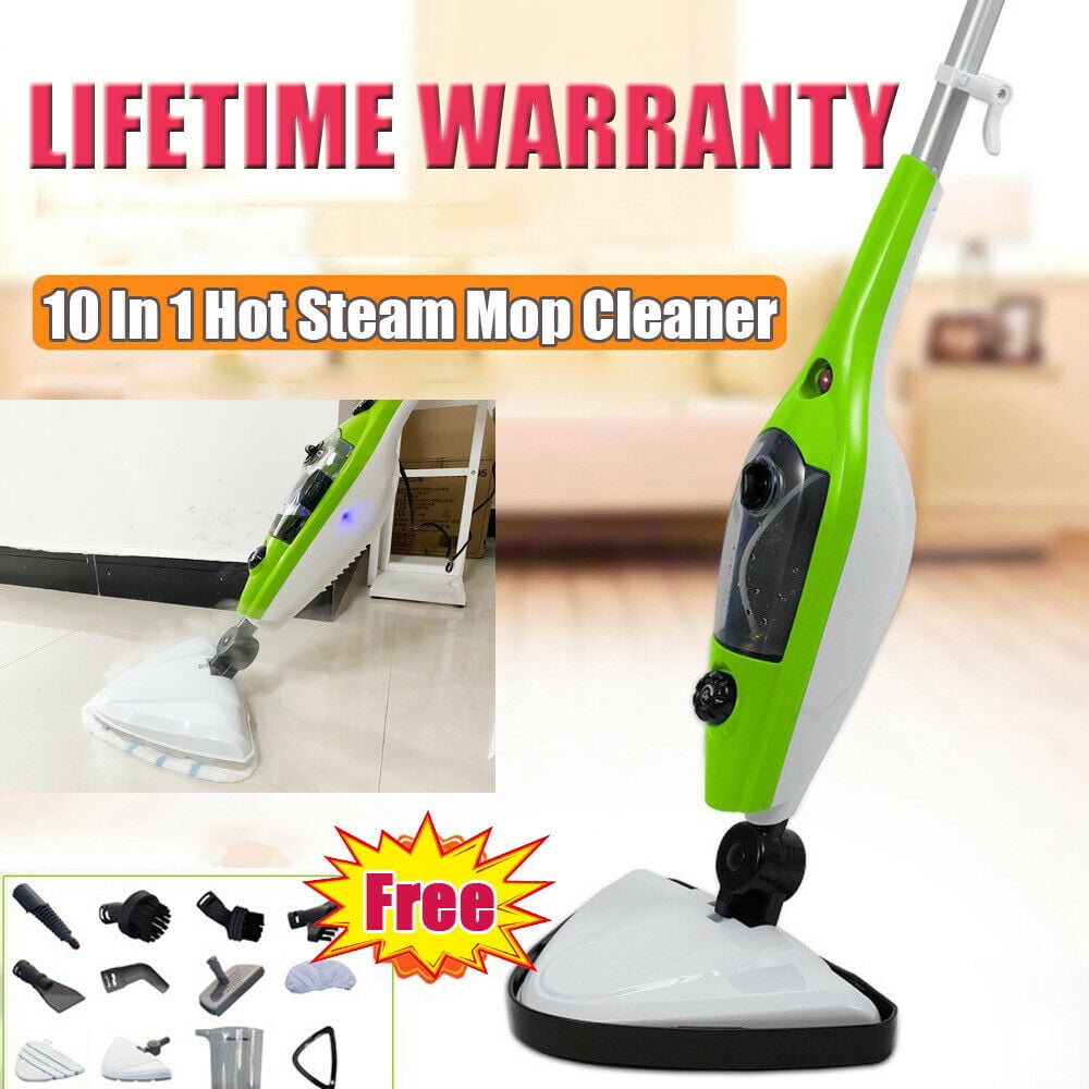Detachable Handheld Steamer Hard Wood Floor Cleaner for Tile Bathroom Chemical Free 10-in-1 Hot Steam Cleaner Lift-Off Pet Steam Mop 