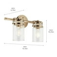 thumbnail image 4 of 45688CPZ Kichler Lighting Brinley - 2 Light Bath Vanity Approved for Damp Locations - with Vintage Industrial inspirations - 10 inches tall by 15.75, 4 of 12