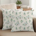 thumbnail image 2 of Set of 2 Summer Daisy Pillow Covers 16x16 Inch, Eucalyptus Leaves Flower Farmhouses Vintage Decorative Throw Pillow Cases Cotton Cushion Covers for Sofa Couch Bed Living Room Bedroom Home Decor, 2 of 9