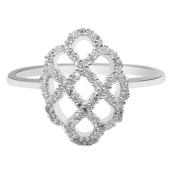 Criss Cross Cluster Diamond Engagement Ring, Women's Pave Set Diamond Ring, Petite Diamond Wedding Ring, 14K White Gold Plated, 1.7 Ct Simulated Diamond, Birdemaids Gift Ring