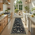 thumbnail image 3 of Moynesa 2'x6' Insect Runner Rug Washable Kitchen Runner Rug Vintage Botanical Bug Accent Runner for ‎Hallway Laundry ‎Bathroom Bedroom Entryway Stain Resistant Non Slip, Black, 3 of 11
