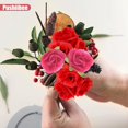 thumbnail image 4 of Pushiibee 60Pcs Roses Faux Flower Heads, 2 Colors 1.2 Inch Artificial Flower Heads for Decoration, Mini Artificial Flower Heads Fake Rose Flower Heads Silk Rose Head for Wedding Valentine's Day, 4 of 7