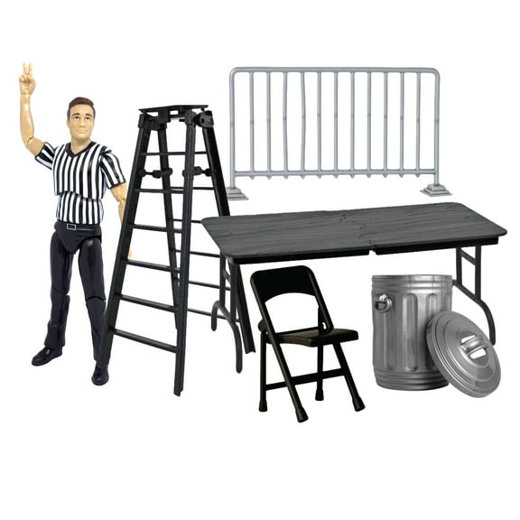 Ultimate Referee & Set of 5 Accessories for WWE & AEW Wrestling Figures