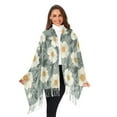 thumbnail image 3 of FORMRS Womens Scarf Winter Soft Long Big Warm Shawls Wrap Tassel Scarves, Sage Green Flower Pattern, 3 of 9