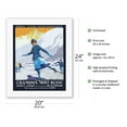 thumbnail image 2 of Chamonix Mont-Blanc France - Winter Sports - Paris-Lyon-Mediterrannee (PLM) - Vintage Railroad Travel Poster by Roger Soubie c.1924 - Fine Art Rolled Canvas Print 16in x 20in, 2 of 4
