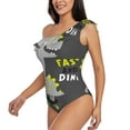 thumbnail image 2 of Haiem Cute Dinosaur Women's One Piece Swimsuits Tummy Control One Shoulder Bathing Suits Ruffle Swimwear-XX-Large, 2 of 8