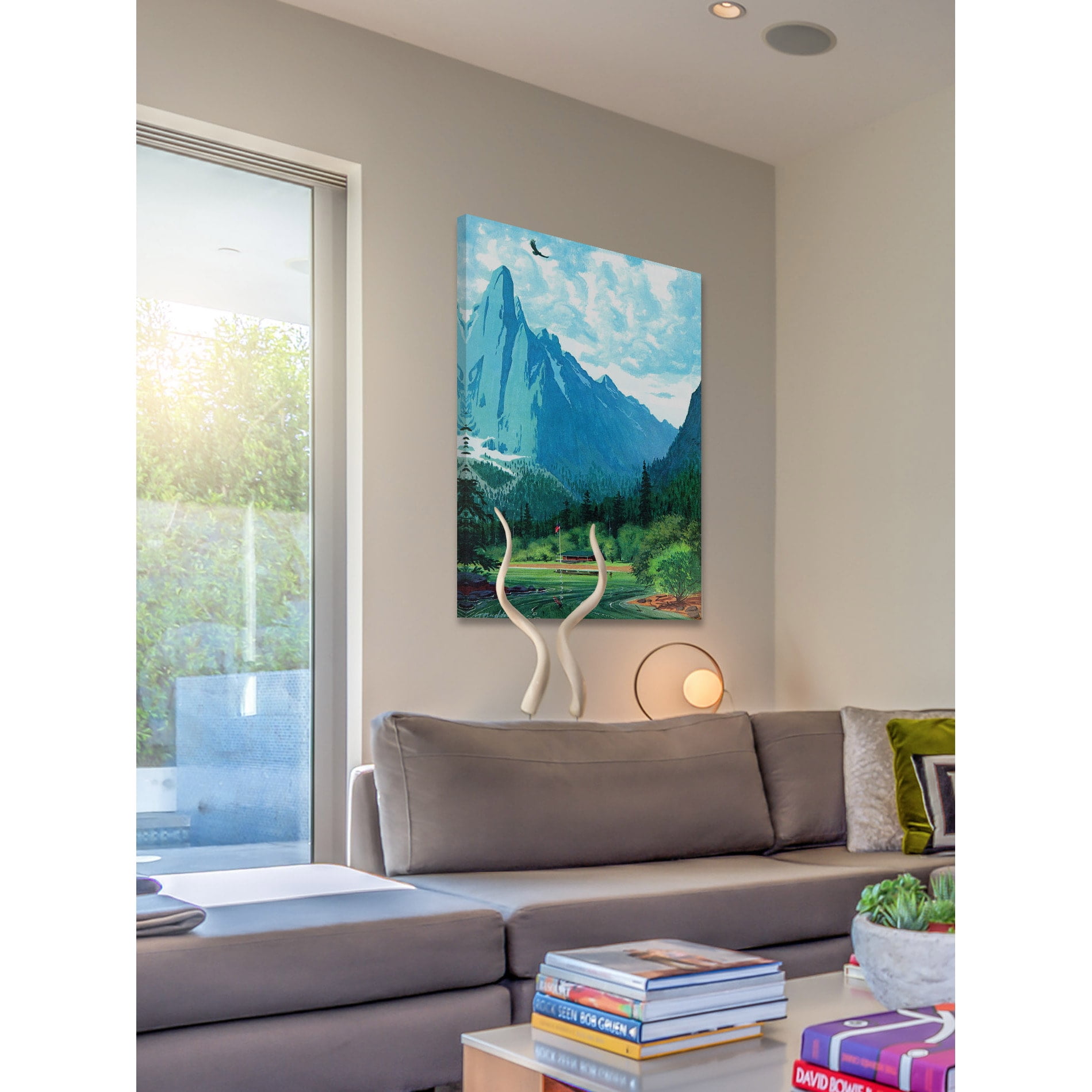 "Blue Peaks" Painting Print on Wrapped Canvas