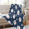 thumbnail image 6 of 70x55 Inches Glow in The Dark Blanket Cozy Throw Camping Blankets for Home and Outdoor Use Baseball Stars Pattern, 6 of 8