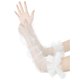 thumbnail image 5 of Guantes sin dedos de malla transparente con mangas de tul rizadas para mujeres INSPIRE CHIC, 1 par, blancos, talla única, 5 of 6