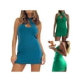 thumbnail image 5 of Womens Knitted Cut Out Midi Dresses Halter Neck Backless Bodycon Tank Dress Club Party Streetwear, 5 of 6