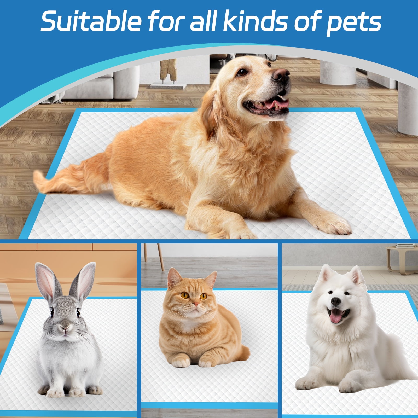 IMMCUTE Puppy Pads Extra Large,28’’X34’’,XL Dog Pee Pads,40Pack Potty Pads,Super Absorbent Puppy Training Pads,Leak-Proof Disposable Pee Pads for Dogs,6 Layers Protection Doggie Pads
