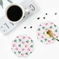 thumbnail image 5 of Pofeuu Flower on ladybirds Print Leather Coasters Set of 6, Round Cups Mugs Mat Pad for Home Kitchen Heat Resistant Drink Coasters,Octagon, 5 of 7