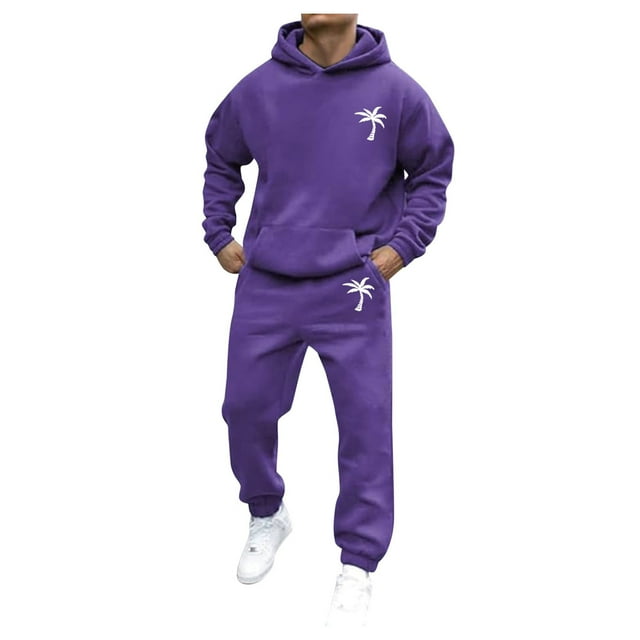 Male Casual Solid Two Piece Hooded Sports Suit Pocket Raglan Sleeve Hoodies Drawstring Pant Set Men Regular Suits Mens Ruffle Tux Casual Suit Big And Tall Men Suits Formal Suits for Men And Outfits