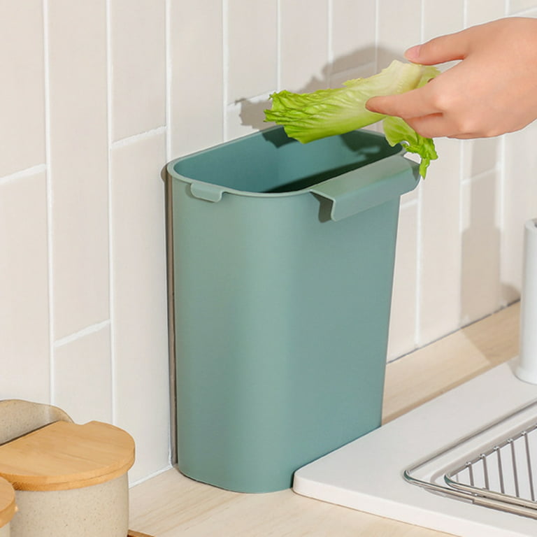 Windfall Small Trash Can, Hanging Waste Bin Under Kitchen Sink, Plastic  Wastebasket Over Cabinet Door Home Kitchen Slide Cover Hanging Trash  Rubbish Garbage Can Waste Paper Basket 