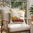 thumbnail image 4 of Pillow Covers 20x20 Set of 2, Sunflower Truck Square Throw Pillow Covers for Couch/Sofa/Living Room, Yellow Floral Summer Botanical Elegant Pastoral Decorative Soft Pillowcases for Couch, 4 of 9