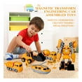 thumbnail image 3 of Magnetic Robot Building Toys Funtogether Toys 7-in-1 Construction Vehicles, STEM Take Apart Trucks for Kids, Combine into Giant Action Figure, 3 of 8