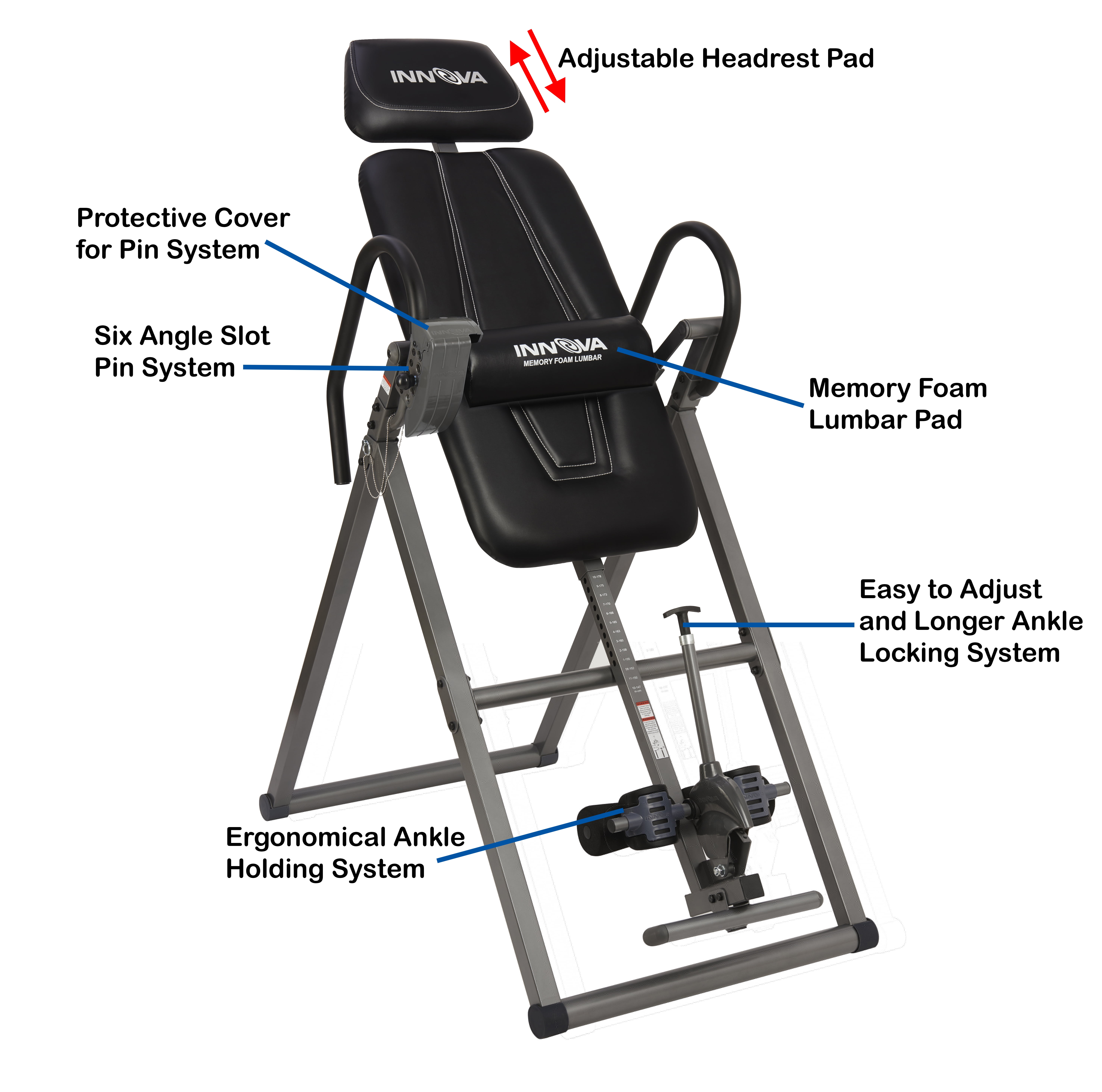 Innova Itx9700 Inversion Table With Memory Foam Lumbar Pad Walmartcom Walmartcom
