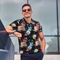 thumbnail image 6 of Balery Hibiscus Rose Printed Men’s Short Sleeve Polo Shirt, Midweight Men's Shirt,Golf Polo shirts -4X-Large, 6 of 8