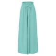 thumbnail image 4 of ClodeEU Women's High Waisted Wide Leg Pants,Casual Summer Elastic Waist Flowy Palazzo Trousers with Pockets Green,Women's Plus L, 4 of 7