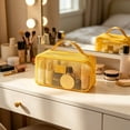 thumbnail image 4 of AUNVITO Mesh Storage Bag, Large Capacity Travel Toiletry Bag, Portable Cosmetic Organizer with Handle, 4 of 6