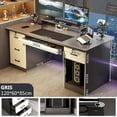 thumbnail image 2 of Escritorio para Computadora con 4 Cajones, Cajón para Archivos y Bandeja para Teclado, Mesa de Oficina Minimalista con Amplio Almacenamiento para Home Office y Estudio, 2 of 12