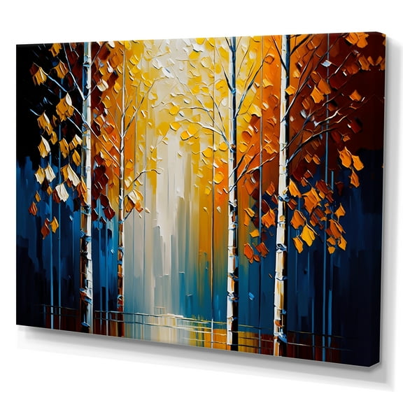 Designart Path Into The Yellow Forest VII Canvas Wall Art
