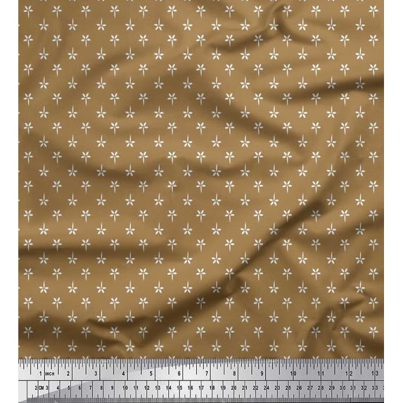 Soimoi Japan Crepe Satin Fabric Artistic Floral Shirting Print Fabric by The Yard 42 Inch Wide